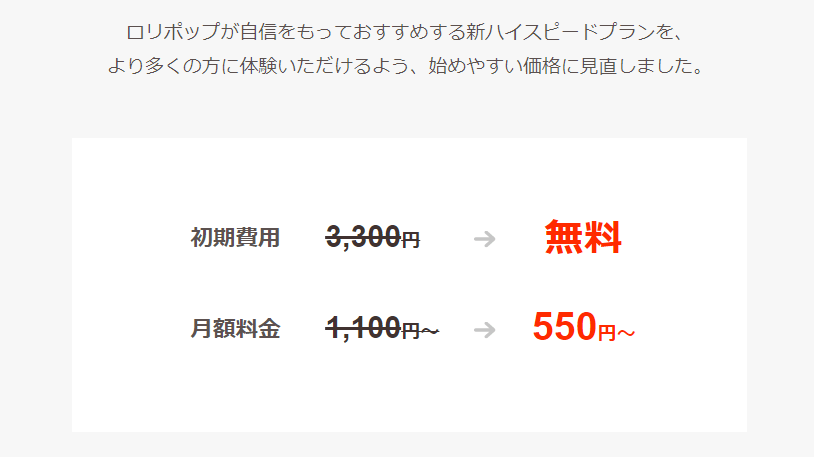 ロリポップのハイスピードプラン料金