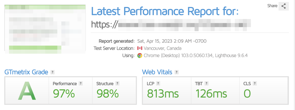 レビューで暴く!シンレンタルサーバーの本当のデメリットとメリット 12 GT Metrixのスコア