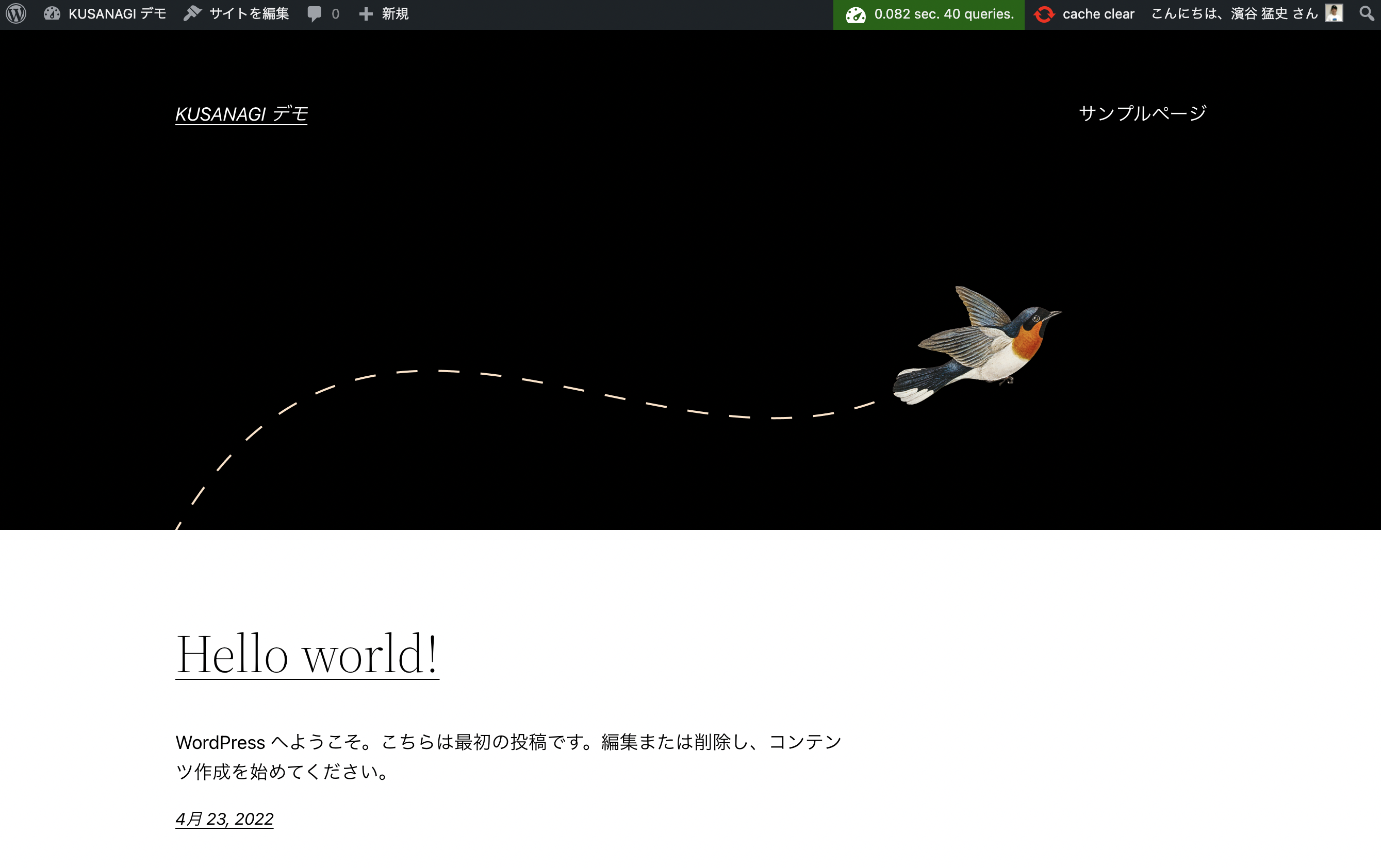 ConoHa VPS で KUSANAGI 環境の WordPress サイトを作る方法 3 kusanagi WordPress画面