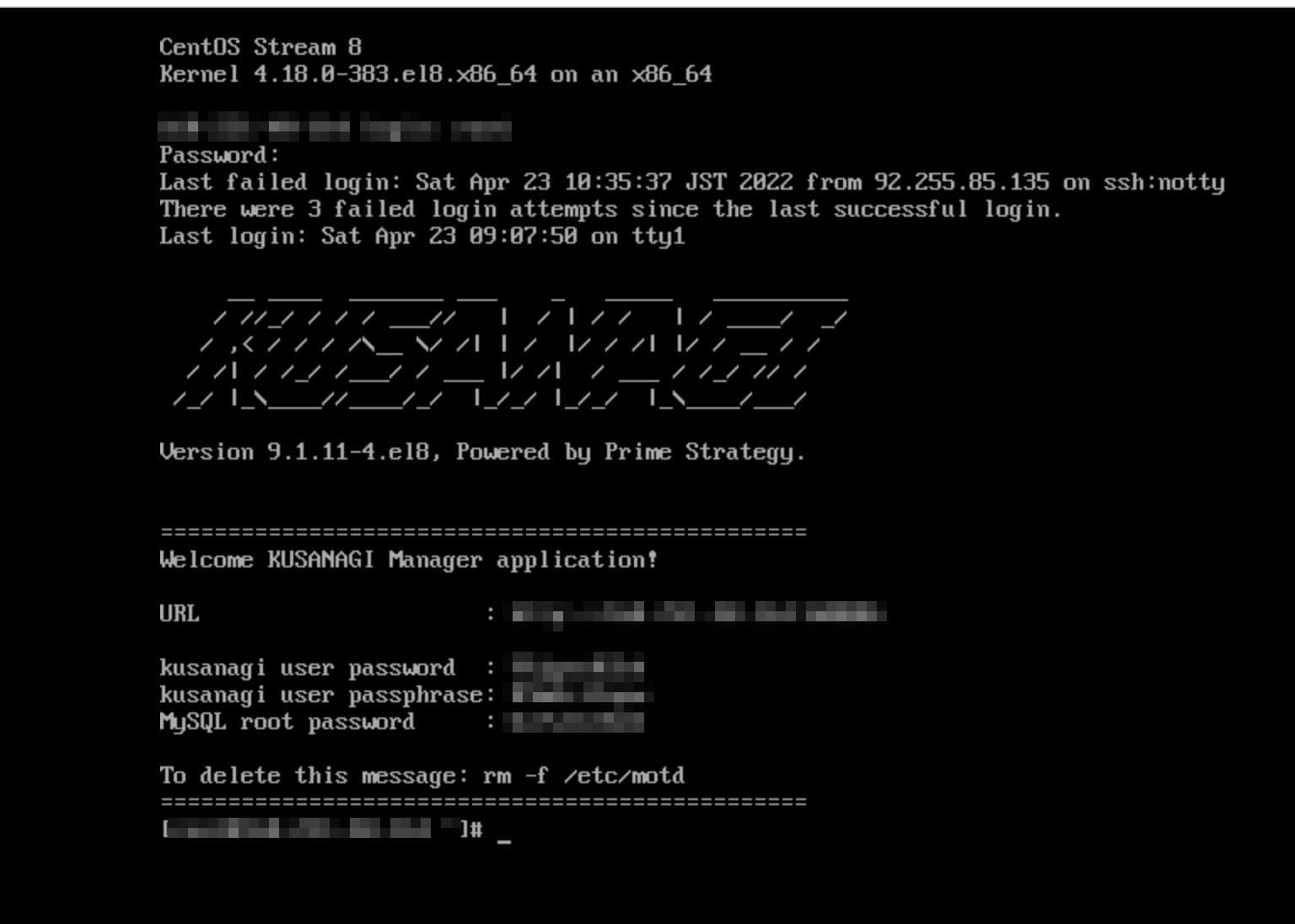 KUSANAGI マネージャー Console